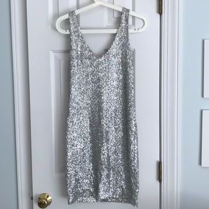 Silver sequin dress